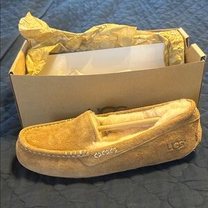 UGG Ansley Chestnut Suede Moccasin Slippers